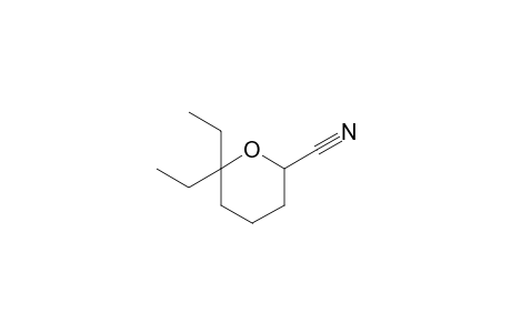 6,6-Diethyl-2-oxanecarbonitrile