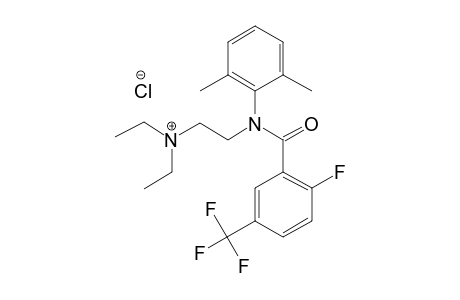 N-(2-DIETHYLAMINOETHYL)-N-(2,6-DIMETHYLPHENYL)-2-FLUORO-5-TRIFLUOROMETHYL-BENZAMIDE-HYDROCHLORIDE