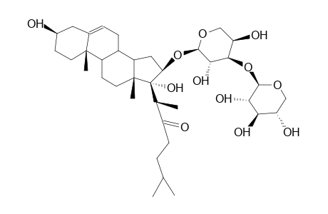3beta,16beta,17alpha-TRIHYDROXYCHOLEST-5-EN-22-ONE 16-O-beta-D-XYLOPYRANOSYL-(1->3)-(alpha-L-ARABINOPYRANOSIDE)