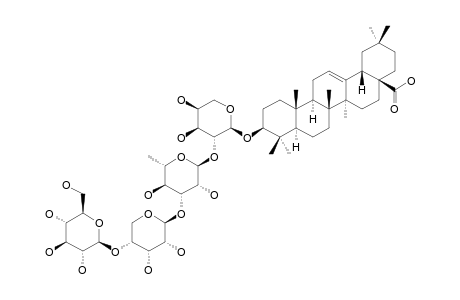 OLEANOLIC-ACID-3-O-BETA-D-GLUCOPYRANOSYL-(1->4)-BETA-D-RIBOPYRANOSYL-(1->3)-ALPHA-L-RHAMNOPYRANOSYL-(1->2)-ALPHA-L-ARABINOPYRANOSIDE