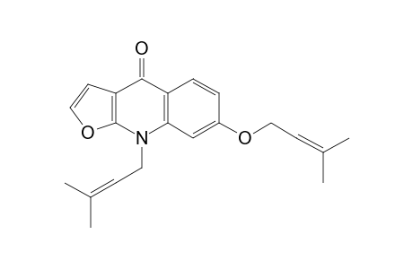 9-(3-methyl-2-butenyl)-7-[(3-methyl-2-butenyl)oxy]furo[2,3-b]quinolin-4(9H)-one