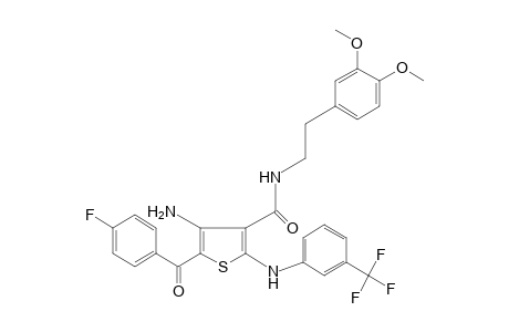 4-AMINO-N-(3,4-DIMETHOXYPHENETHYL)-5-(p-FLUOROBENZOYL)-2-(alpha,alpha,alpha-TRIFLUORO-m-TOLUIDINO)-3-THIOPHENECARBOXAMIDE