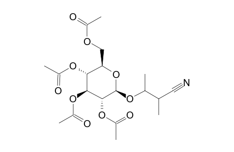 2-Methyl-3-[(2R,3R,4S,5S,6R)-3,4,5-trihydroxy-6-(hydroxymethyl)oxan-2-yl]oxybutanenitrile, tetraacetate