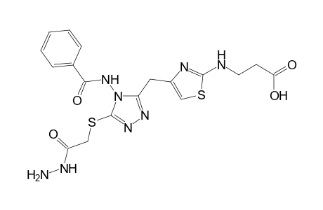 3-{N-[4-(4-(Benzoylamino)-5-[(2-hydrazino-2-oxoethyl)-sulfanyl]-4H-1,2,4-triazol-3-ylmethyl)-1,3-thiazol-2-yl]amino}-propanoic acid