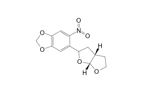 5-[(2S*,3aS*,6aR*)-Perhydrofuro[2,3-b]furan-2-yl]-6-nitro-1,3-benzo-[d][1,3]dioxole