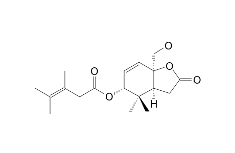 3-TERACRYL-MELAZOLIDE-A;(-)-(3AS,5R,7AR)-4,4-DIMETHYL-7A-HYDROXYMETHYL-2-OXO-2,3,3A,4,5,7A-HEXAHYDROBENZO-[B]-FURAN-5-YL-3,4-DIMETHYL-3-PENTENOATE