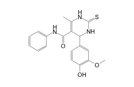 5-pyrimidinecarboxamide, 1,2,3,4-tetrahydro-4-(4-hydroxy-3-methoxyphenyl)-6-methyl-N-phenyl-2-thioxo-