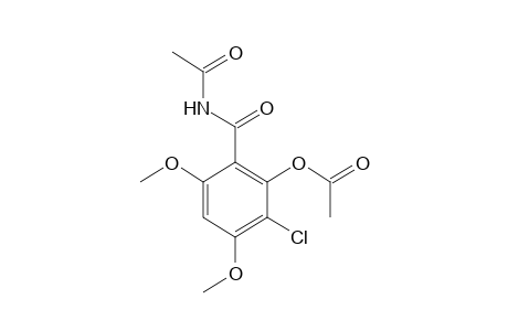 N-acetyl-3-chloro-4,6-dimethoxysalicylamide, acetate