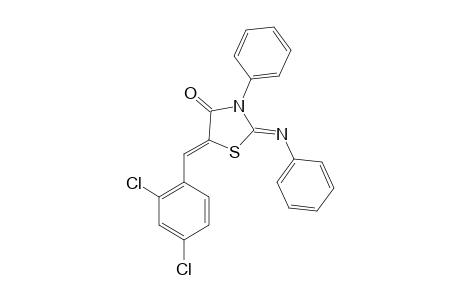 (2Z,5E)-5-(2,4-Dichlorobenzylidene)-3-phenyl-2-(phenylimino)-1,3-thiazolidin-4-one