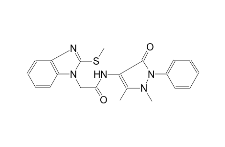 1H-benzimidazole-1-acetamide, N-(2,3-dihydro-1,5-dimethyl-3-oxo-2-phenyl-1H-pyrazol-4-yl)-2-(methylthio)-