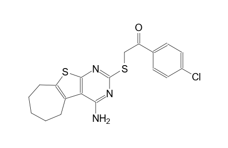 2-[(4-amino-6,7,8,9-tetrahydro-5H-cyclohepta[4,5]thieno[2,3-d]pyrimidin-2-yl)sulfanyl]-1-(4-chlorophenyl)ethanone