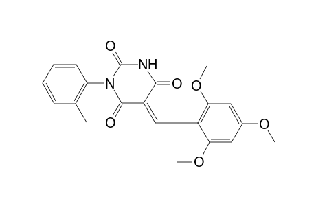 2,4,6(1H,3H,5H)-pyrimidinetrione, 1-(2-methylphenyl)-5-[(2,4,6-trimethoxyphenyl)methylene]-, (5E)-