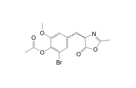 4-(3-bromo-4-hydroxy-5-methoxybenzylidene)-2-methyl-2-oxazolin-5-one, acetate(ester)