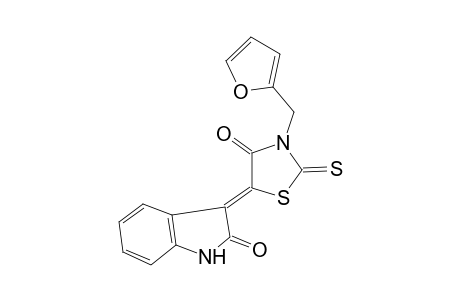 (3Z)-3-[3-(2-furylmethyl)-4-oxo-2-thioxo-1,3-thiazolidin-5-ylidene]-1,3-dihydro-2H-indol-2-one