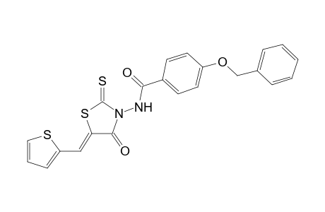 4-(benzyloxy)-N-[(5Z)-4-oxo-5-(2-thienylmethylene)-2-thioxo-1,3-thiazolidin-3-yl]benzamide