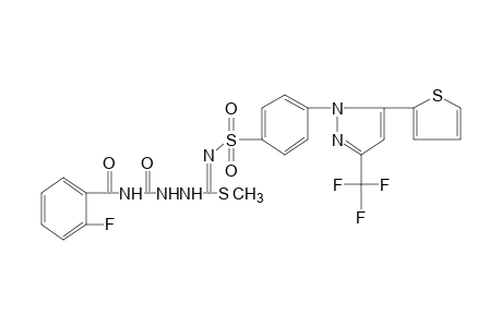 3-[(o-fluorobenzoyl)carbamoyl]-N-{{p-[5-(2-thienyl)-3-(trifluoromethyl)pyrazol-1-yl]phenyl}sulfonyl}thiocarbazimidic acid, methyl ester