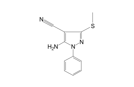 5-amino-3-(methylthio)-1-phenylpyrazole-4-carbonitrile