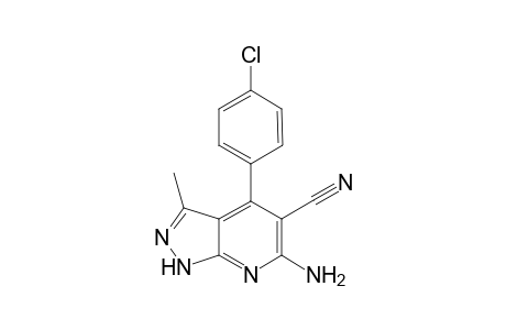 6-amino-4-(4-chlorophenyl)-3-methyl-1H-pyrazolo[3,4-b]pyridin-5-carbonitrile