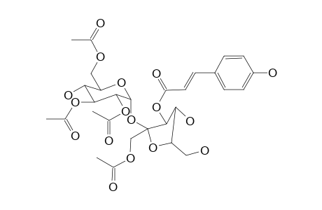 1-o-Acetyl-3-o-p-coumaroyl-.beta.,D-fructofuranosyl 2.3,6-tri-o-acetyl-.alpha.,D-glucopyranoside