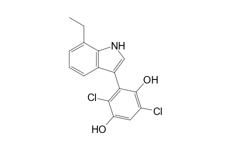 2,5-Dichloro-3-(7-ethyl-1H-indol-3-yl)-1,4-benzenediol