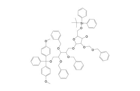 2,3,4-TRI-O-BENZYL-1-O-[2-O-(BENZYLOXY-METHYL)-5-O-(TERT.-BUTYL-DIPHENYLSILYL)-BETA-D-RIBOFURANOSYL]-5-O-(4,4'-DIMETHOXY-TRITYL)-D-RIBITOL