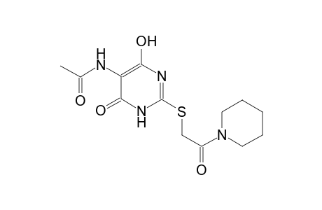 acetamide, N-[1,6-dihydro-4-hydroxy-6-oxo-2-[[2-oxo-2-(1-piperidinyl)ethyl]thio]-5-pyrimidinyl]-