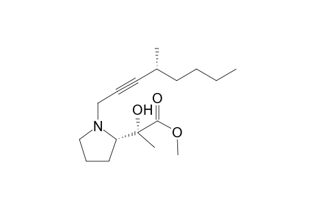 (2R)-2-hydroxy-2-[(2S)-1-[(4R)-4-methyloct-2-ynyl]-2-pyrrolidinyl]propanoic acid methyl ester