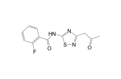 2-fluoro-N-[3-(2-oxopropyl)-1,2,4-thiadiazol-5-yl]benzamide