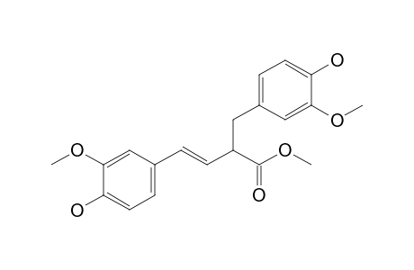 (E)-4-(4-hydroxy-3-methoxy-phenyl)-2-vanillyl-but-3-enoic acid methyl ester