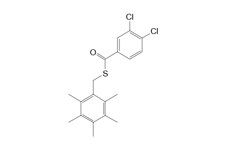 (3,4-dichloro)thiobenzoic acid, S-(2,3,4,5,6-pentamethylbenzyl)ester