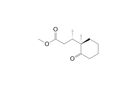 Methyl (.beta.S,1R)-.beta.,1-dimethyl-2-oxocyclohexanepropanoate