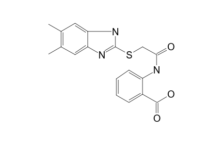 2-[2-(5,6-Dimethyl-1H-benzimidazol-2-ylthio)acetamido]benzoic acid