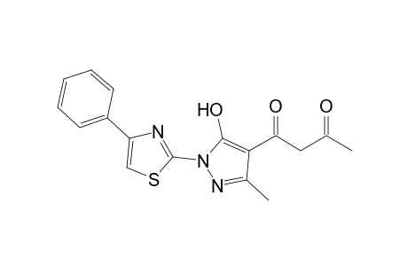 1-(4-PHENYL-2-THIAZOLYL)-3-METHYL-4-(ACETYLACETYL)-5-HYDROXYPYRAZOLE;KETO-TAUTOMER