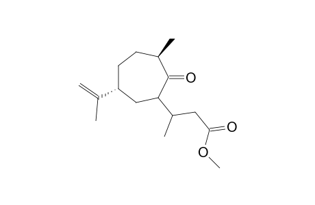 Methyl 3-((6RS,6RS)-3-methyl-2-oxo-6-(prop-1-en-2-yl)cycloheptyl)butanoate