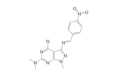 4-AMINO-6-DIMETHYLAMINO-3-(4-NITROPHENYL)-AZOMETHINO-1-METHYLPYRAZOLO-[3,4-D]-PYRIMIDINE