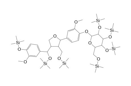 2-(4-(4-(Hydroxy(4-hydroxy-3-methoxyphenyl)methyl)-3-(hydroxymethyl)tetrahydrofuran-2-yl)-2-methoxyphenoxy)-6-(hydroxymethyl)tetrahydro-2H-pyran-3,4,5-triol, 7tms derivative