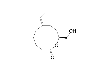 6-Ethylidene-9(S)-hydroxymethyl-10-oxacyclodecanone