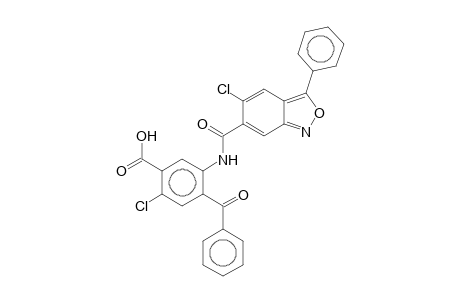 2,1-Benzisoxazole-6-carboxamide, N-(2'-benzoyl-5'-carboxyl-4'-chlorophenyl)-5-chloro-3-phenyl-