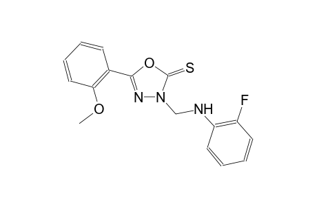 3-[(2-Fluoroanilino)methyl]-5-(2-methoxyphenyl)-1,3,4-oxadiazole-2(3H)-thione