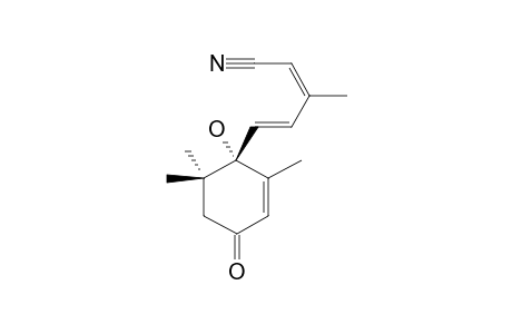 (+)-('S)-5-(1'-HYDROXY-2',6',6'-TRIMETHYL-4'-OXOCYCLOHEX-2'-ENYL)-3-METHYLPENTA-2,4-DIENENITRILE