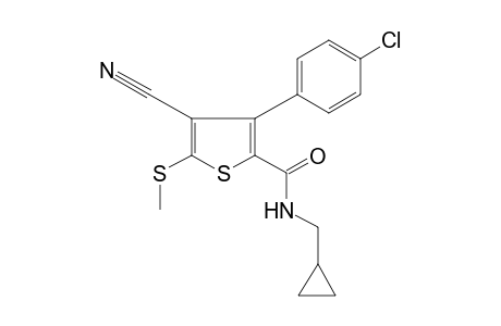 3-(p-chlorophenyl)-4-cyano-N-(cyclopropylmethyl)-5-(methylthio)-2-thiophenecarboxamide