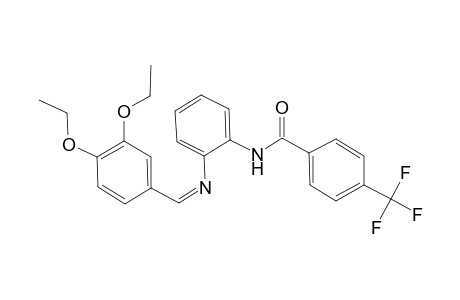 N-(2-{[(Z)-(3,4-diethoxyphenyl)methylidene]amino}phenyl)-4-(trifluoromethyl)benzamide