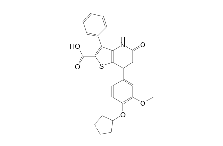 thieno[3,2-b]pyridine-2-carboxylic acid, 7-[4-(cyclopentyloxy)-3-methoxyphenyl]-4,5,6,7-tetrahydro-5-oxo-3-phenyl-