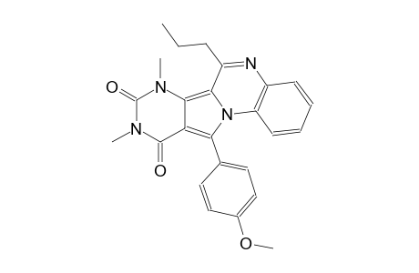 pyrimido[4',5':3,4]pyrrolo[1,2-a]quinoxaline-8,10(7H,9H)-dione, 11-(4-methoxyphenyl)-7,9-dimethyl-6-propyl-