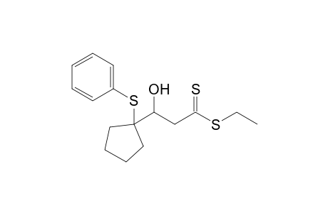 Ethyl 3-hydroxy-3-[1'-(phenylsulfanyl)cyclopentyl]propanedithioate