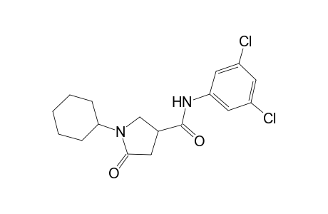 1-Cyclohexyl-N-(3,5-dichlorophenyl)-5-oxo-3-pyrrolidinecarboxamide