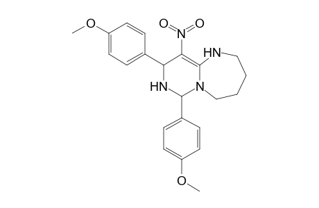 4-[7-(4-Methoxyphenyl)-10-nitro-1,2,3,4,5,7,8,9-octahydropyrimido[1,6-a][1,3]diazepin-9-yl]phenyl methyl ether