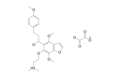 4,7-dimethoxy-6 -[2- (dimethylamino)ethoxy]-alpha-(p-methoxyphenethyl)-5-benzofuranmethanol, oxalate(1:1)