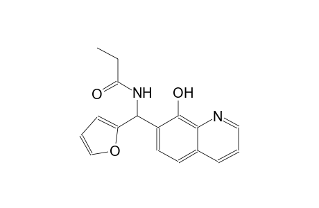 propanamide, N-[2-furanyl(8-hydroxy-7-quinolinyl)methyl]-