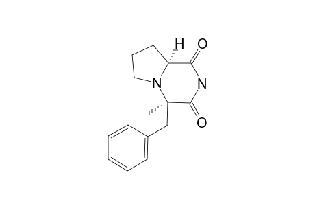 (4S,8AS)-4-METHYL-4-BENZYLPERHYDROPYRROLO-[1,2-A]-PYRAZINE-1,3-DIONE